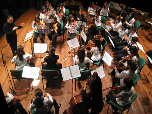 Actuacin da orquestra de cmara do Conservatorio Municipal no Pazo da Cultura